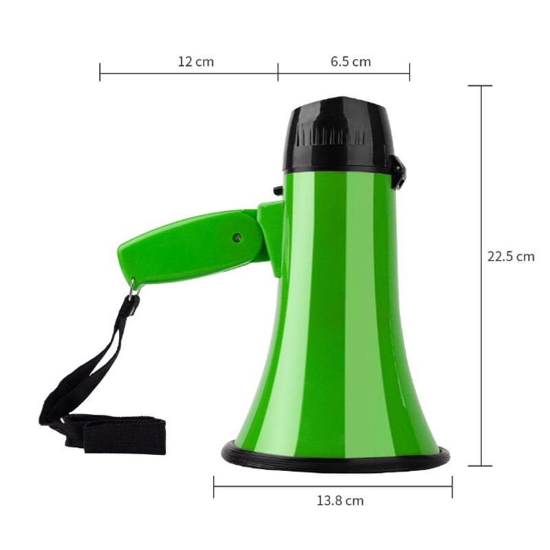 Megafone portátil da gravação do tweeter handheld verde para espalhar o megafone