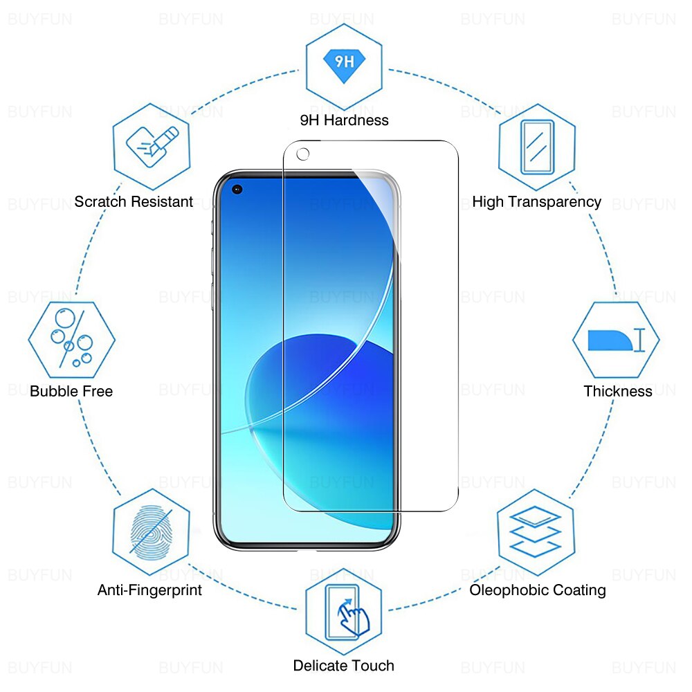 2Pcs Gehard Glas Screen Protector Voor Oppo Reno 6 4G 5G 6Z Reno6 Opo Volledige Cover Case beschermende Film Op De Voor 6.4 "CPH2235