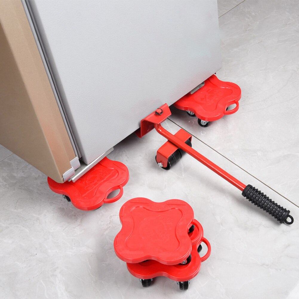 5pcs Furniture Transport Roller Set Removal Lifting Moving Tool Heavy Object Mover Household Furniture Mobile Slides Trolley