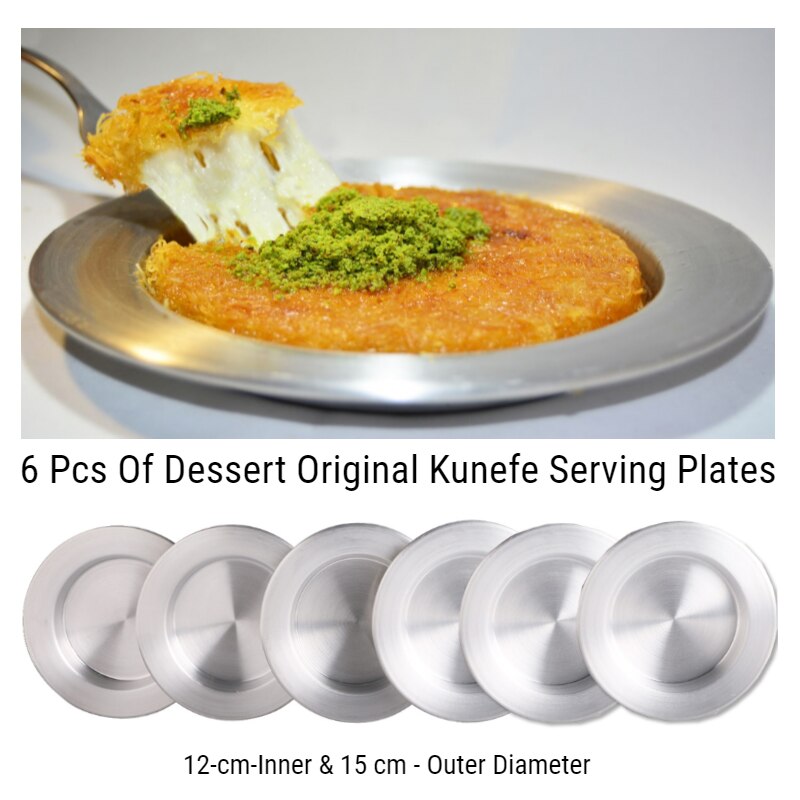 6 st set kunefe berömd maträtt dessert serverings tallrikar presentationsbricka hatay antakya kunefe original aluminium tallrik