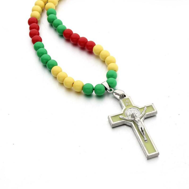 Acryl kralen ketting kruis ketting sieraden accessoires staand kruisbeeld jezus kruisbeeld jezus beeld