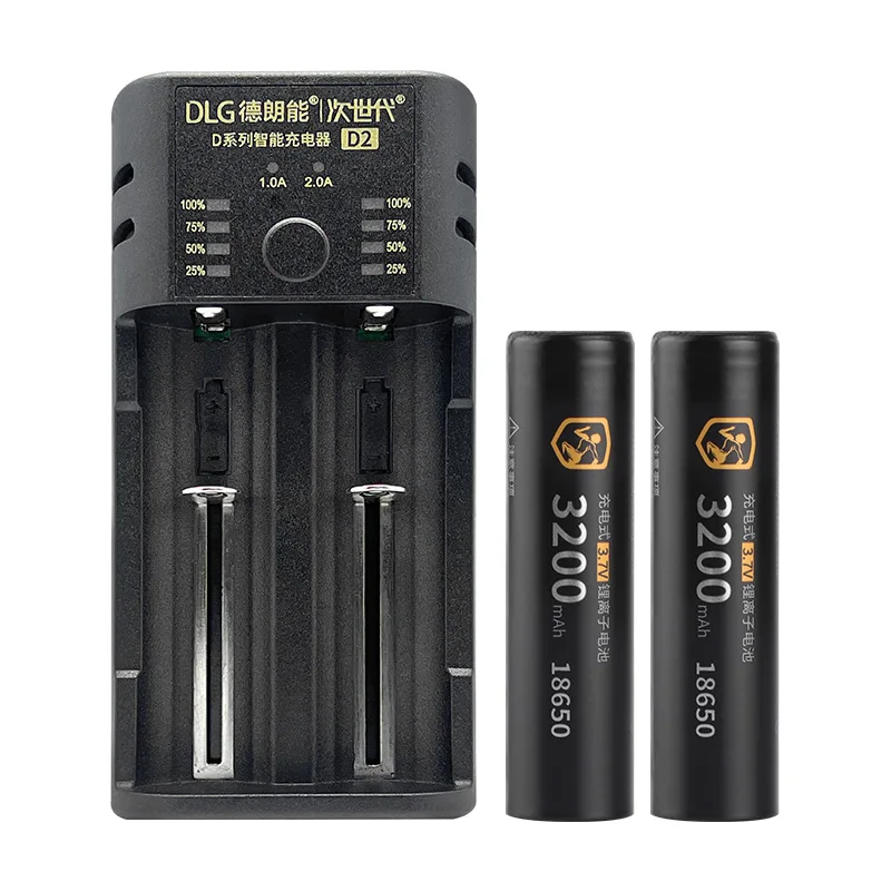DLGPOWER 18650 battery 3.7V lithium battery 3200mAh Rechargeable Battery for Flashlight Toys Power tools Power bank Portable fan: plum