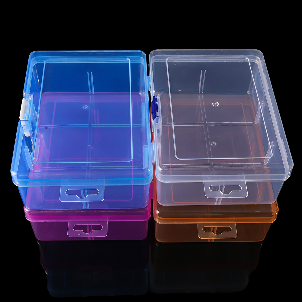 Caja de plástico rectangular transparente, cajas de almacenamiento para accesorios de joyería, artículos pequeños para manualidades de cuentas DIY, 1 Uds.