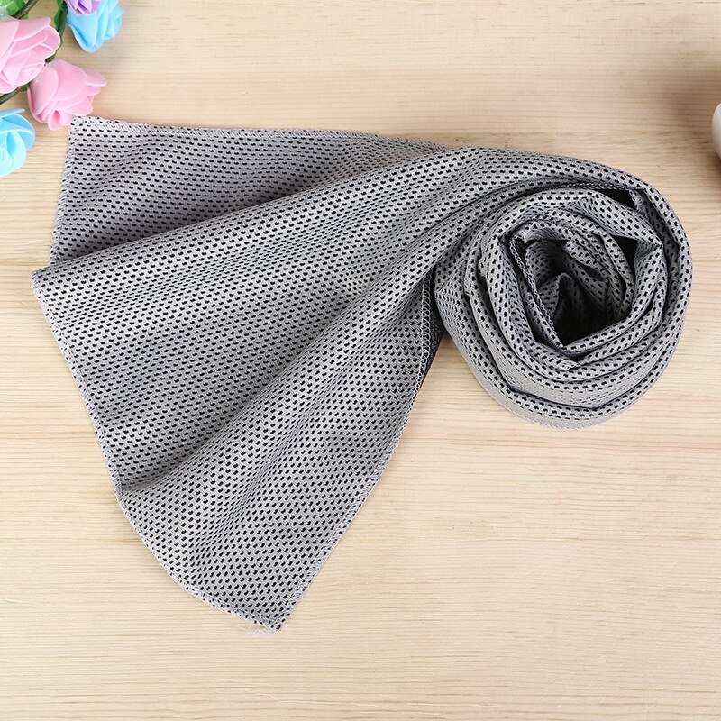 Toalla deportiva portátil de microfibra de secado rápido, toalla de deporte al aire libre para Fitness, Fitness, rápido, Toalla helada, Yoga: Gris claro