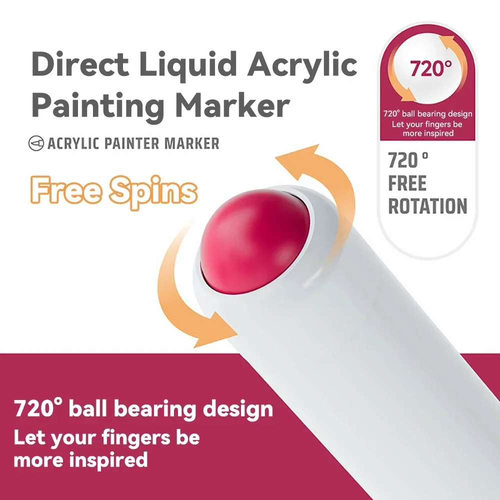 Languo acrylic marker pen soft head painting can be stacking color intelligent control ink color pens 9 color student brush set