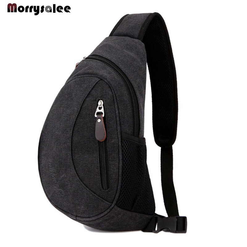 Mode Heren Outdoor Sport Toevallige Canvas Borst Tas Cross body Schoudertas mannen tassen: Black