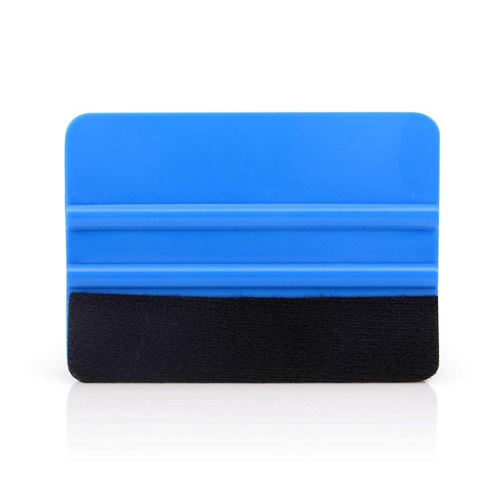 Ehdis carbon vinyl film bil wrap filt stof til 4 &quot; 10cm gummiskraber automatisk vinduesfarvet indpakningsskrabere uden ridser filt kant klud: Blå gummiskraber