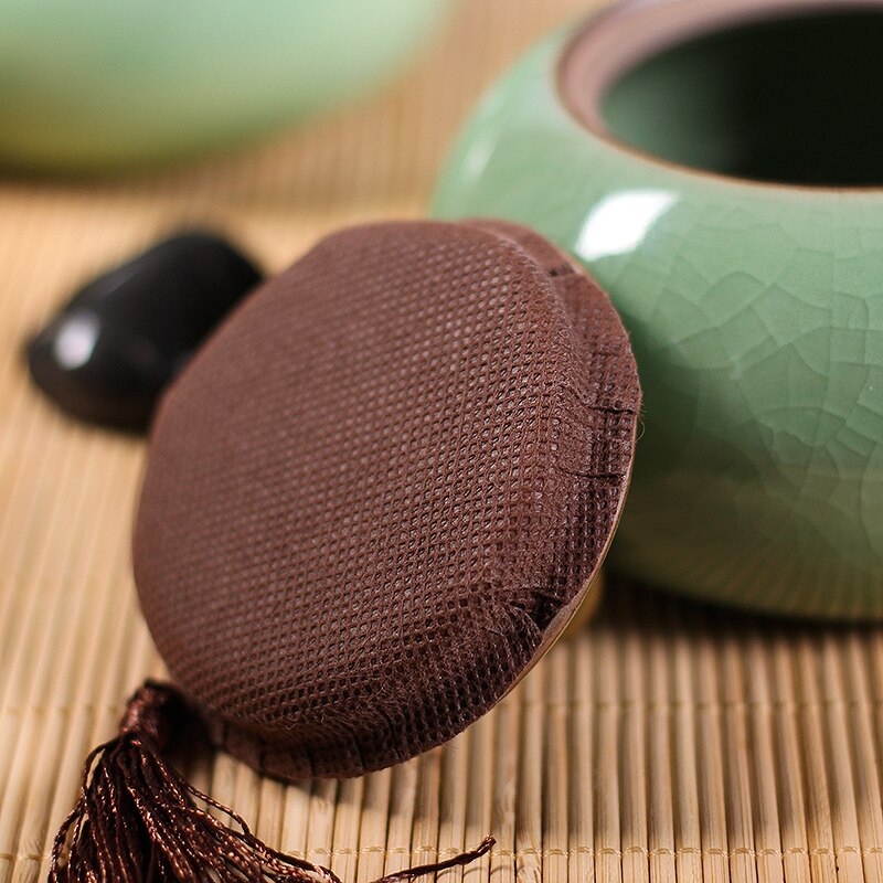 Chinese Ceramic Food Box With Cover,Top Grade Crackle Glaze Longquan Celadon Ceramics Tea Caddy Tea Canister Tea Porcelain Jar
