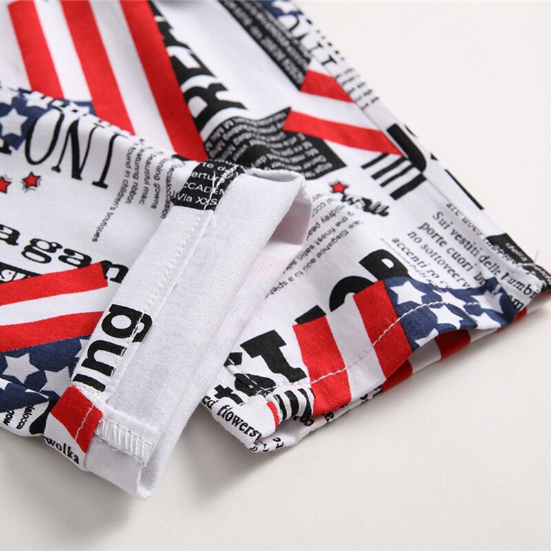 Sokotoo mænds amerikanske flag papirbogstaver printede jeans hvide lette denim slimbukser