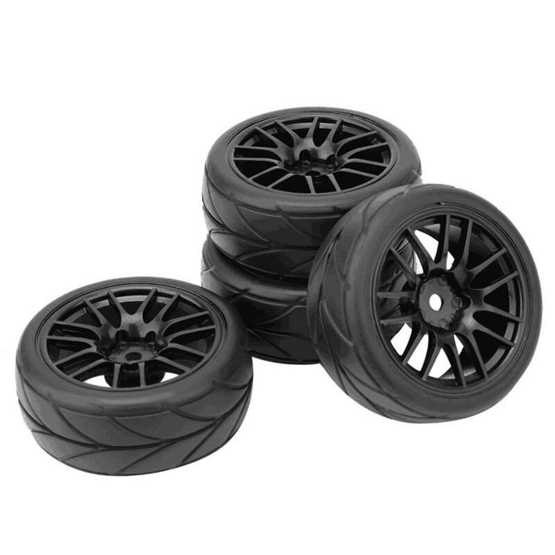 4Pcs 1/10 Rubber Band Rc Racing Autobanden Op Road Velg Fit Voor Hsp Hpi 9068-6081 rc Auto Deel