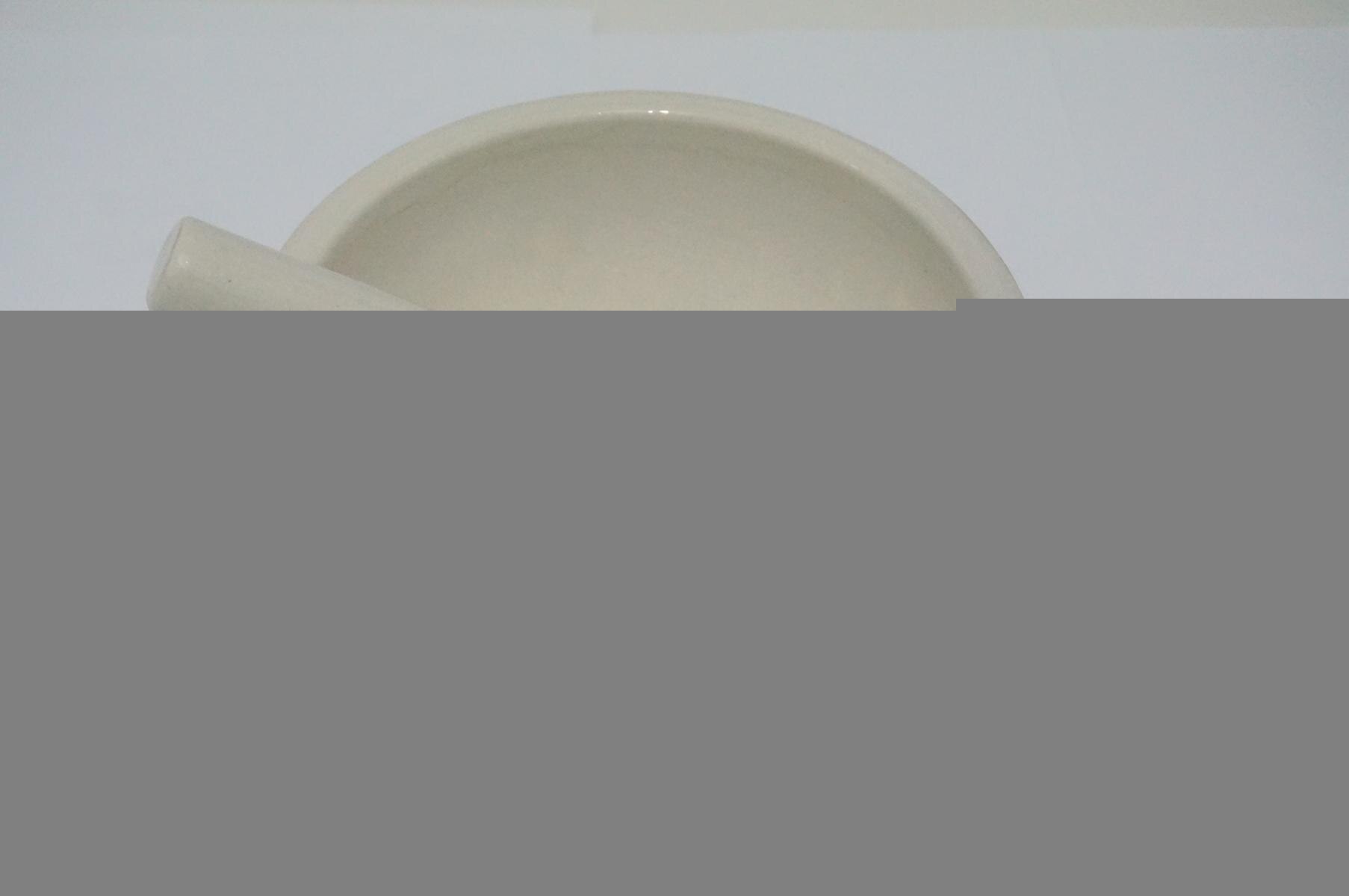 Bol de mélange de mortier et de pilon en porcelaine de 216mm, ensemble d'outils de laboratoire blancs