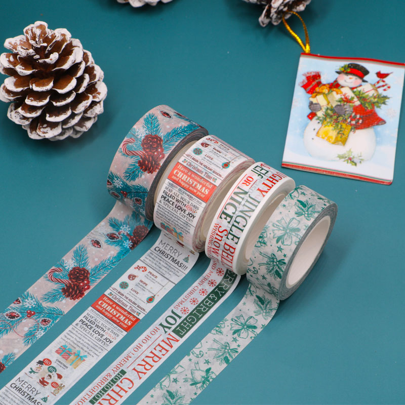 Merry Christmas foil Masking Washi Tape Decorative Adhesive Tape Decora Diy Scrapbooking Sticker Label Stationery