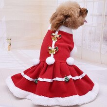 Hond jurk kerst Pet Warme Kleding Hond Meisje Kostuum Hond Jurk Effen Kleur Kerst Jas Sweater Vest Huisdieren Kat warm # U