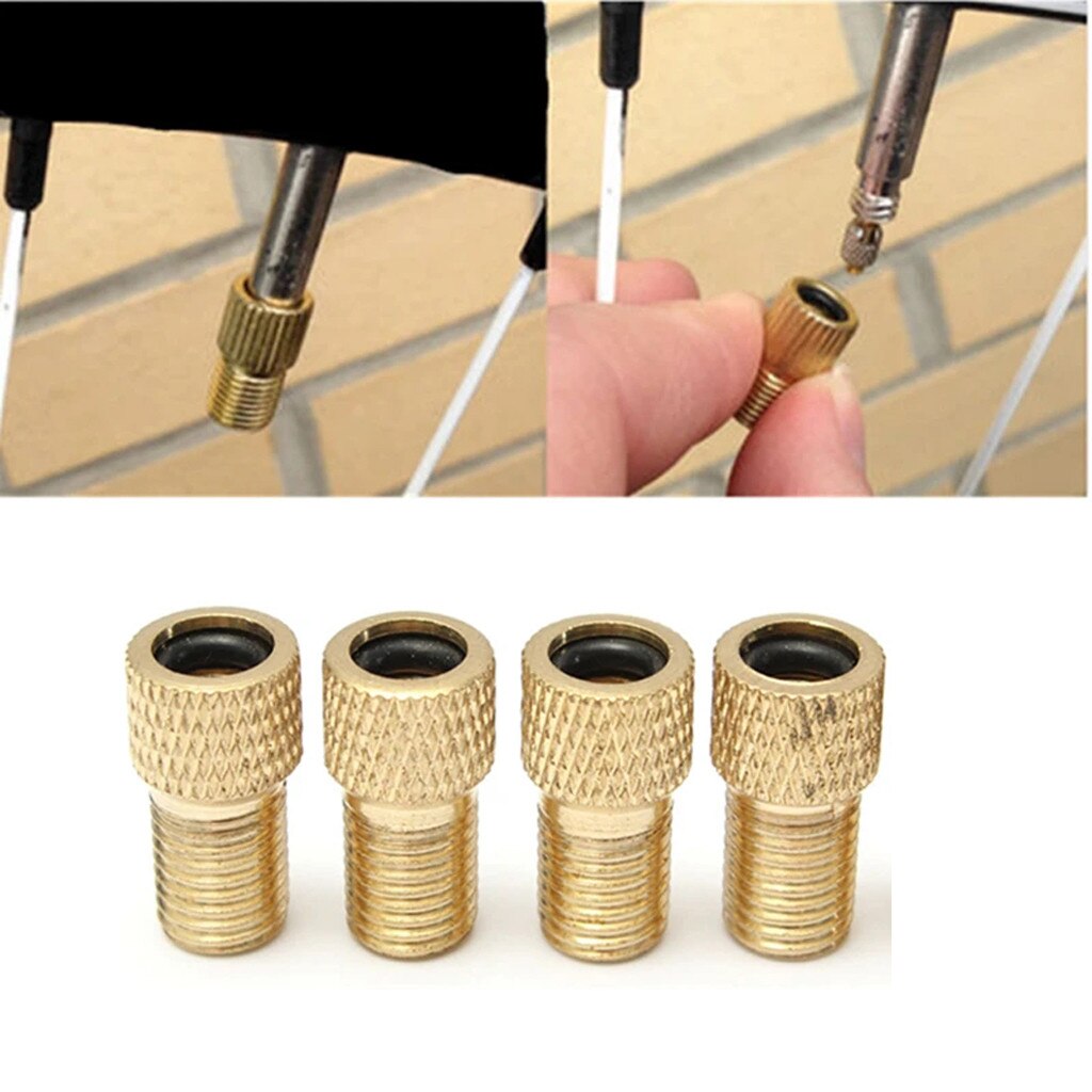 4 sztuk pompa rowerowa zawór opony adapter konwersja opon Presta robić Schrader miedzi rower adapter zaworu powietrza koła dysza kolarstwo narzędzie
