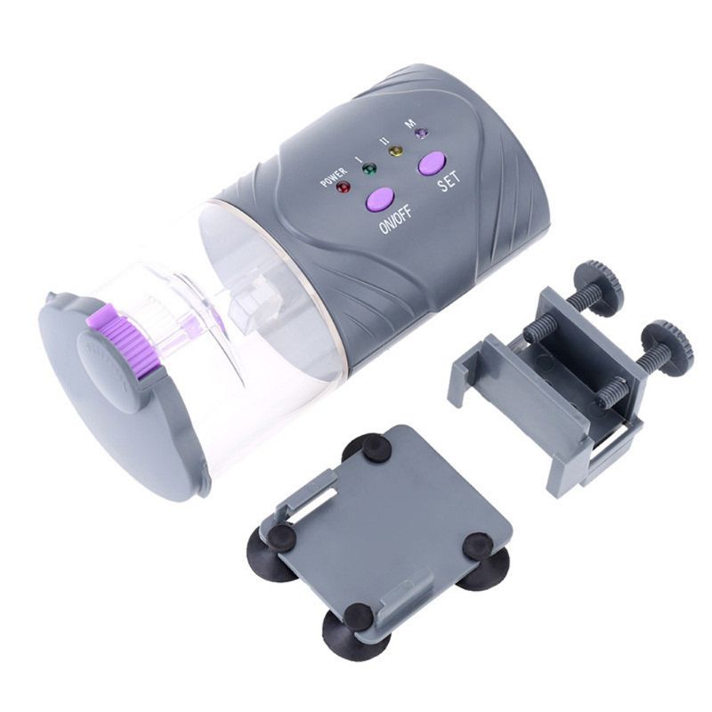 Aquarium Automatic Fish Feeder, Daily Double II Battery-Operated Automatic Fish Feeder