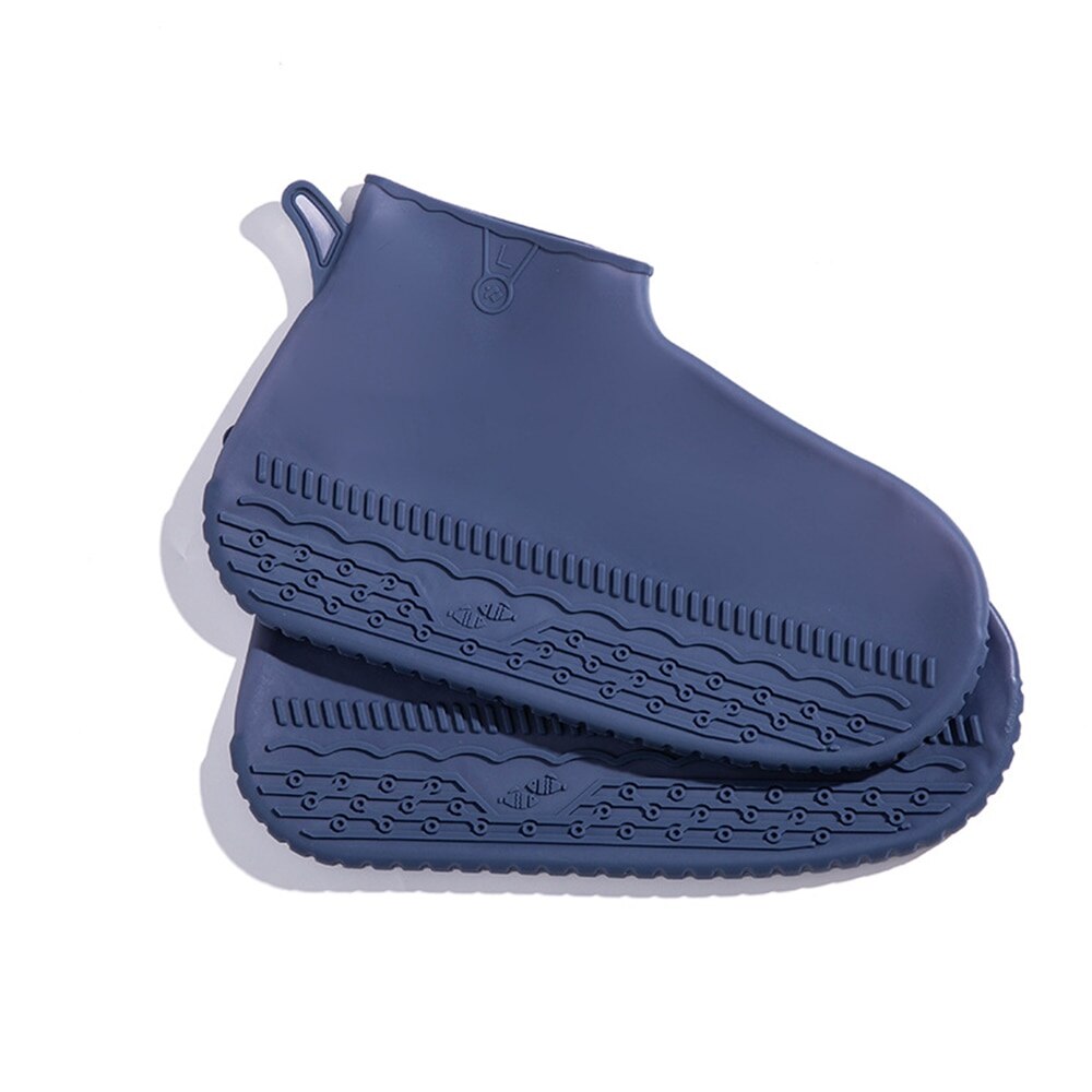 Botas de sapato impermeável capa de silicone material unisex sapatos protetores botas de chuva para dias chuvosos ao ar livre indoor reutilizável 1 par ^ *: G391017 / M 35-39