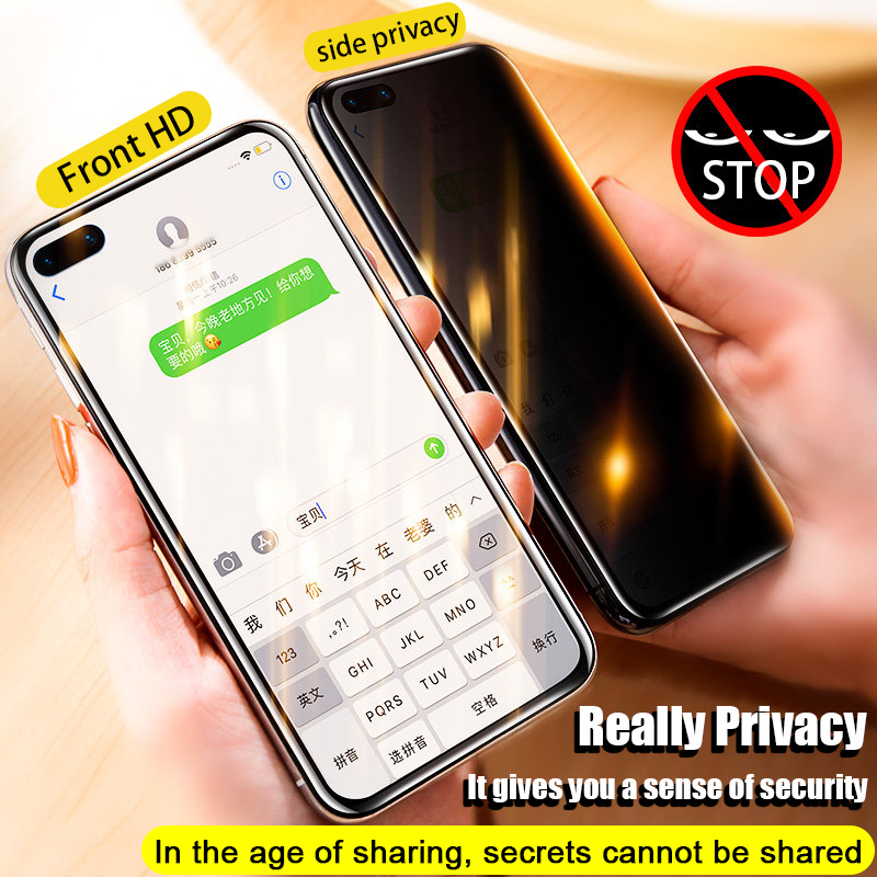 Full Cover Privacy Screen Protector For Huawei P30 P40 P50 Pro Lite Protective Film P30Pro P30lite P60Pro P50Pro + Anti-Spy Film