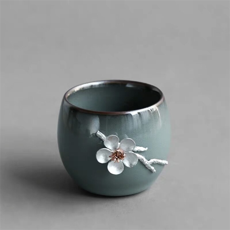 Cerâmica ru forno mestre copo criativo porcelana artesanal 3d estanho flor escritório chá conjunto drinkware: C