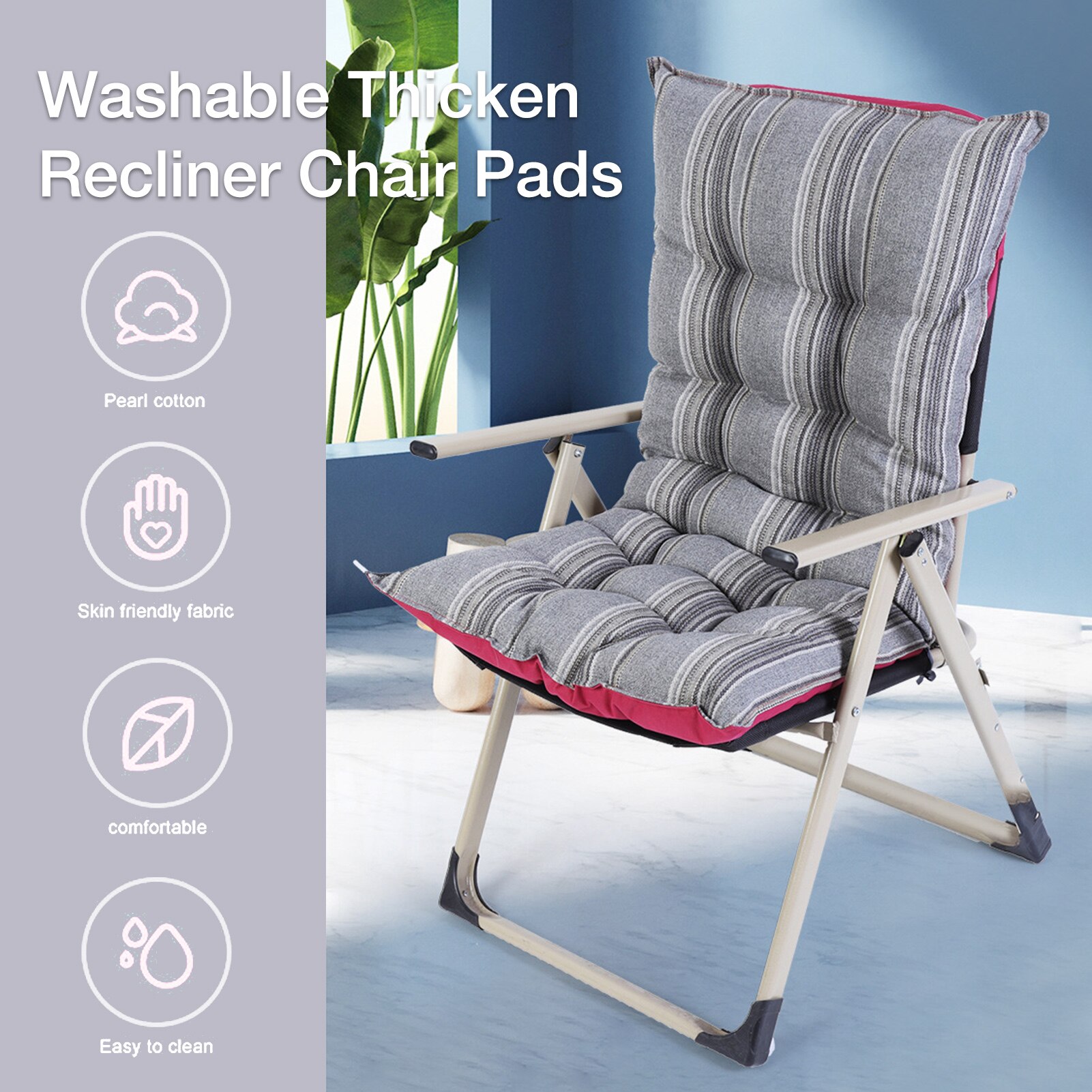 Hangstoelkussen XXL, Opknoping Ei Hangstoel Kussen, kussen voor polyrotan hangschommel, schommelmand kussen, rugkussen voor teraas en tuin, Stoel Pad voor hangschommel Blaue Blumen Lilien [114
