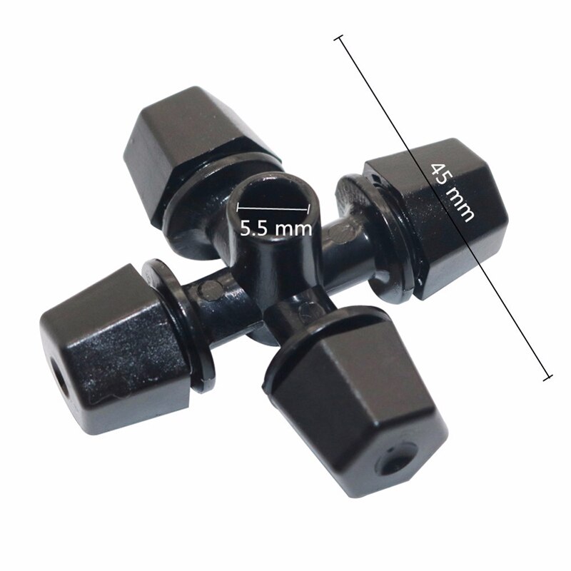 Tuin Cross Verstoven Nozzle 6mm Interface Water Fog Kas Mist Nozzle Tuingereedschap en Apparatuur 100 Pcs