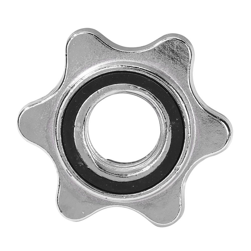 Standard sport hexagon mutter rund mutter skivstång massivt stål snurr-lås krage klämmor hantel tillbehör