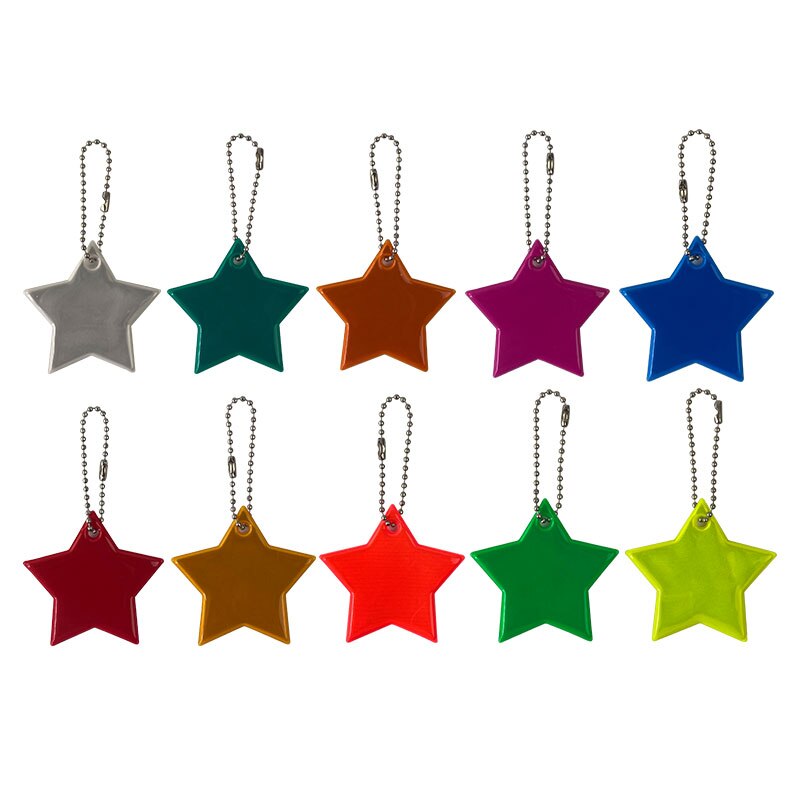 Meilite 500 stearinlys stjerne vedhæng charme taske tilbehør reflekterende nøgleringe til brug i trafiksikkerhed