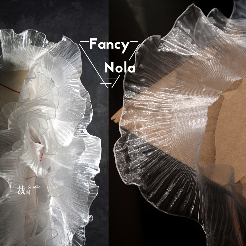 Gennemsigtig kammuslingeblonde hvid / sort klar organza 3d stereo brudekjole kjole trimning overdrevet kammuslingstilbehør  cg081