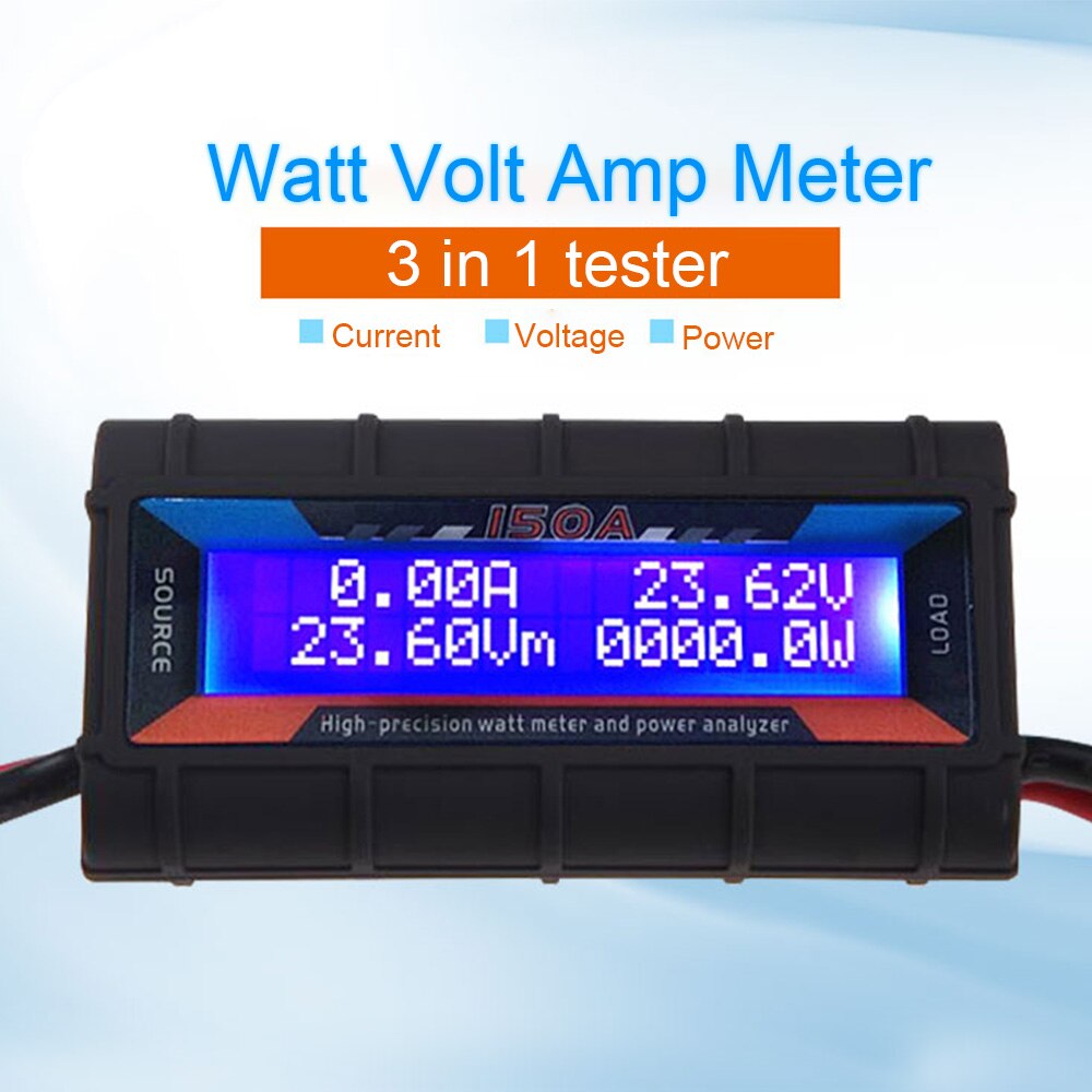 DC Power Analyser Watt Meter 12V 24V Solar Wind Analyzer LCD Digital Current Energy Meter DC Power Analyser Watt