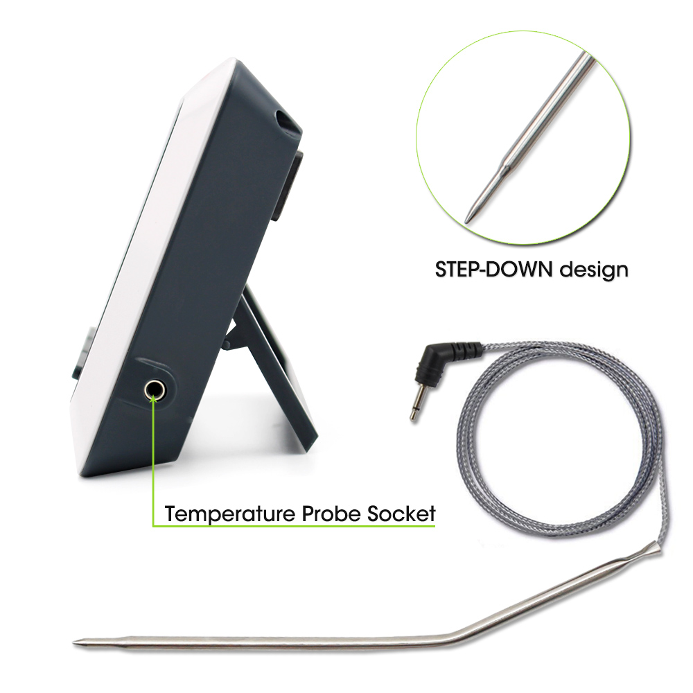 Original termopro tp -04 stor lcd digital grill, grill, ovn, madlavning, kødprobe termometer indbygget timer med rustfrit trin
