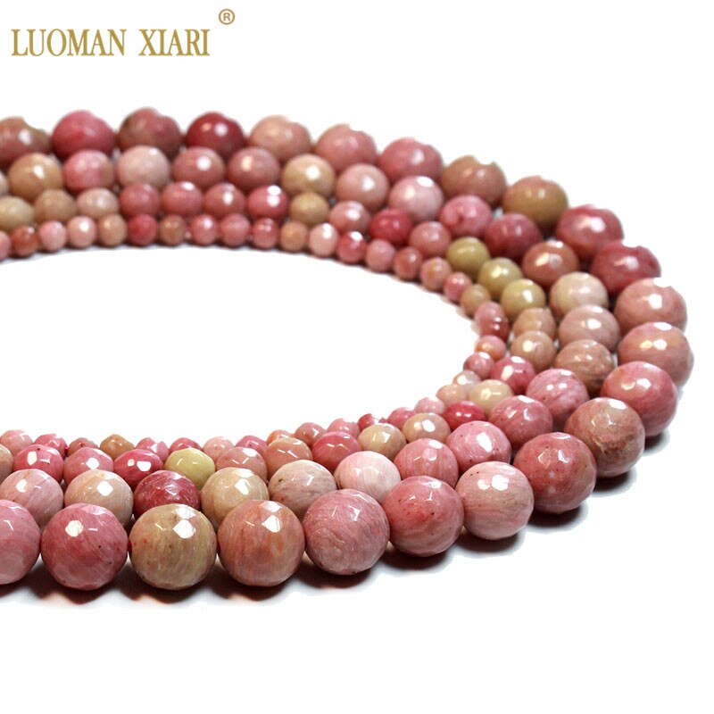 Fine AAA 100% Natural Rhodochrosite Round Stone Beads For Jewelry Making DIY Bracelet Necklace 4/6/8/10/12 mm Strand 15&#39;&#39;