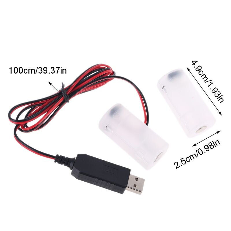 LR14 C Battery Eliminator USB Power Supply Replace 1 to 4pcs 1.5V C Cell Battery 634B