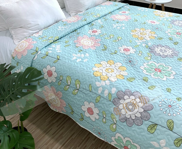 Sommer dyner / dyner sengetæppe tæppe dynetæpper plaid patchwork sengebetræk blomsterprintet til voksne (ingen pudebetræk)