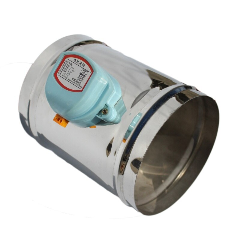 motorized valve HVAC stainless steel air damper valve 220V electric air duct motorized damper for 4"ventilation pipe valve 100mm