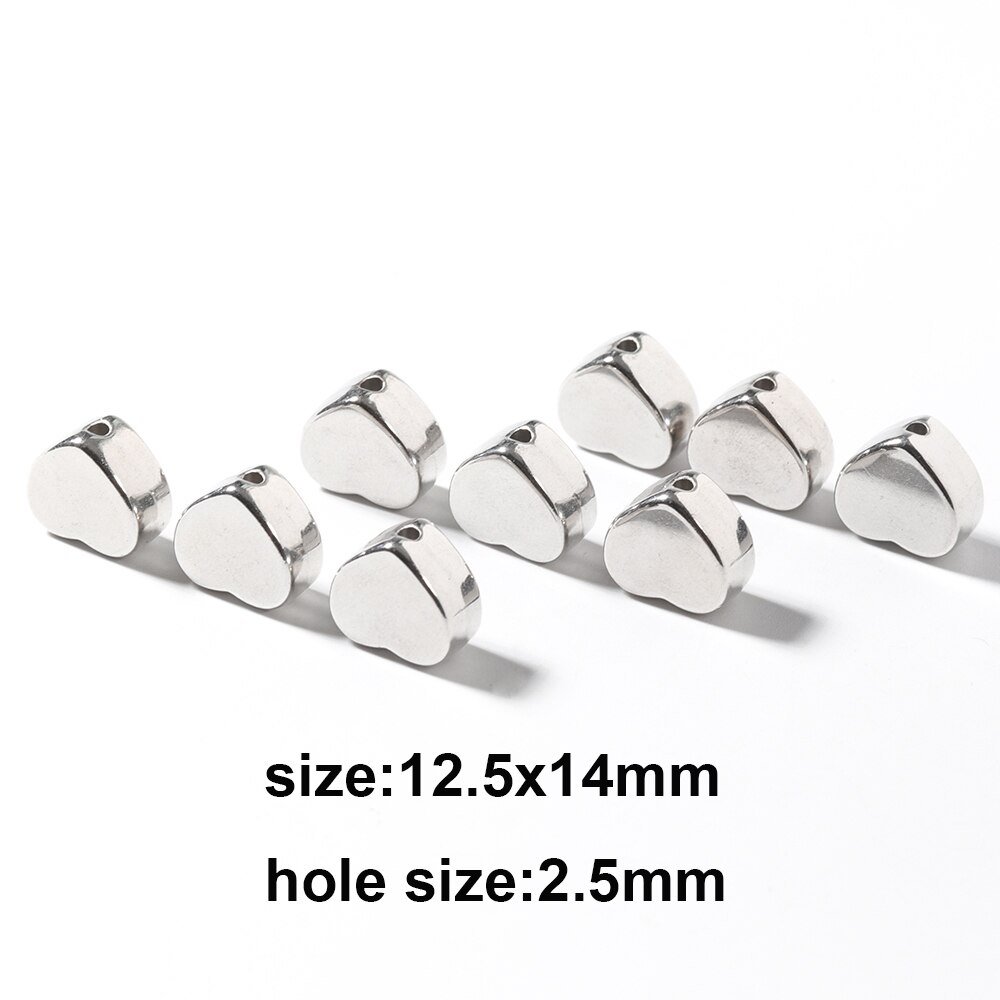 20pcs Heart Cute CCB Loose Beads For Necklace Pendant Heart Star Charms For Jewelry Making Supplies DIY Necklace Spacer Beads: 12.5x14mm