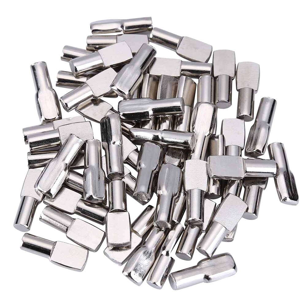 120 Pcs 5mm Shelf Pins Spoon Shape Cabinet Furniture Shelf Support Pegs Studs Clear With Metal Pin Kitchen Cabinet Shelves: Default Title
