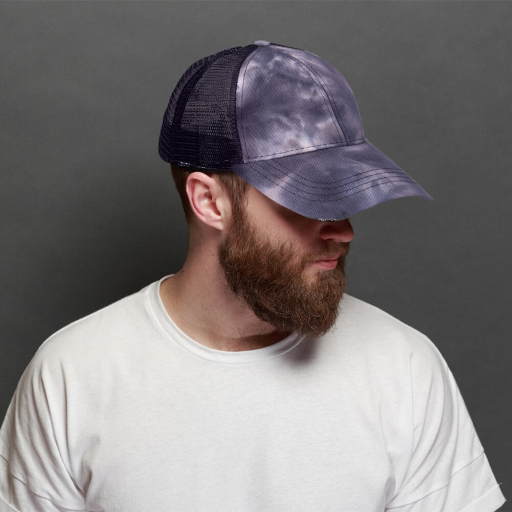 Tie Geverfd Paardenstaart Baseball Cap Mesh Ponycap Snapback Vrouwen Mannen Verstelbare Zomer Outdoor Fietsen Sport Casual Zonneklep Hoed