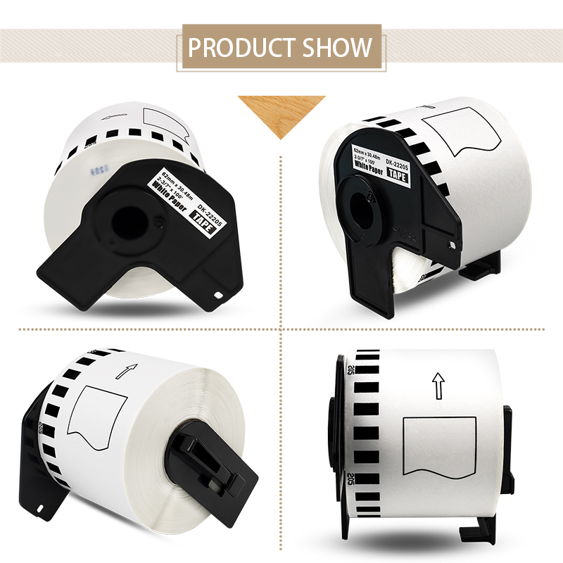 Thermal Label Printer Paper Label Roll DK 22205 22210 11208 11209 11201 DK11202 DK11204 Compatible Brother Labeller QL500 QL570