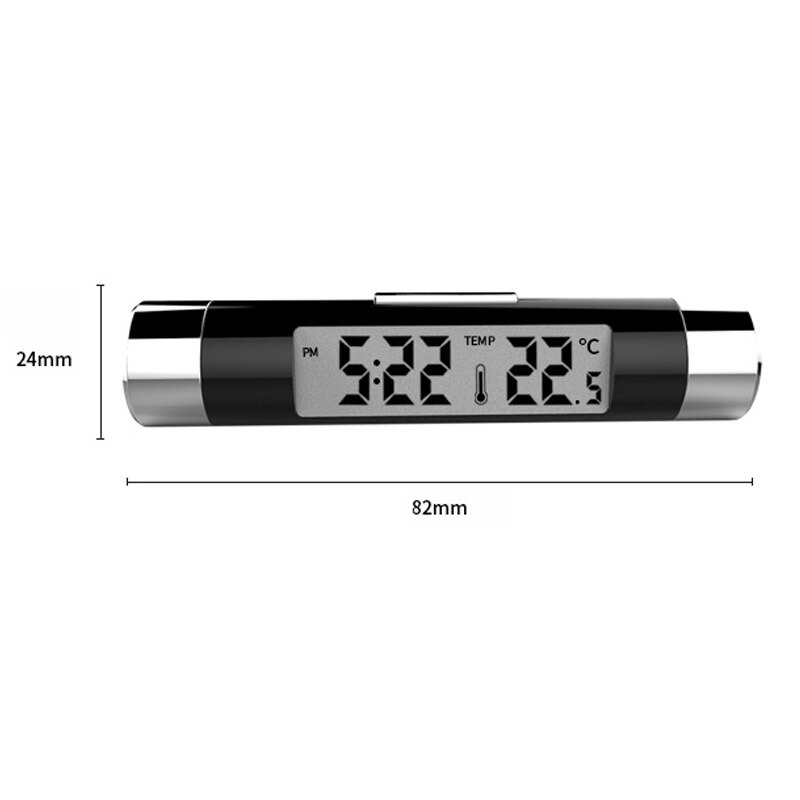 2in1 Auto Digitale LCD Temperatuur Thermometer Klok Auto Klok Thermometer Digitale Backlight Automotive Thermometer Clip