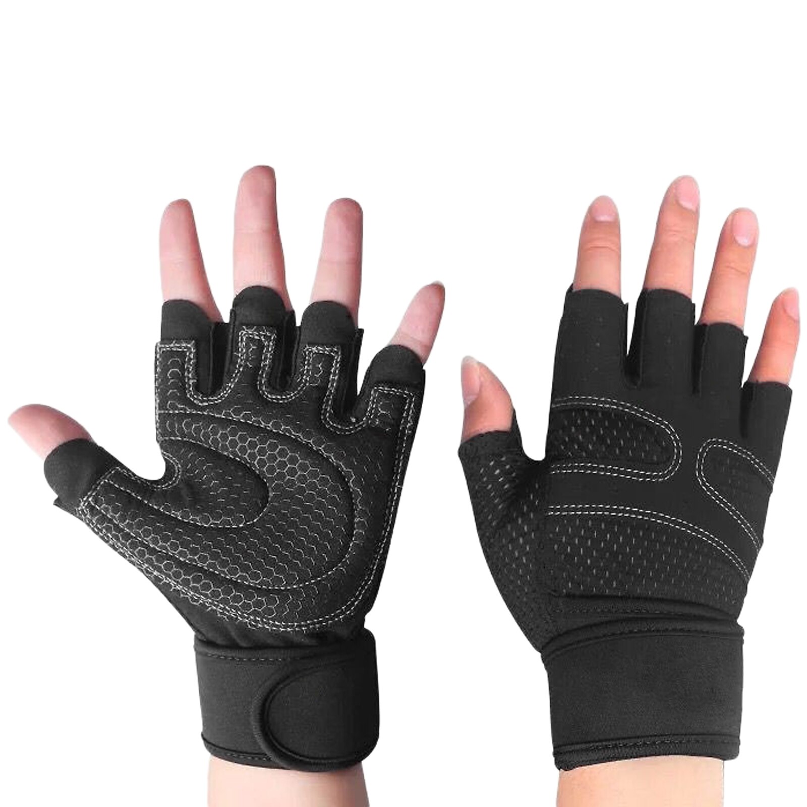Traspirante Guanti Per Fitness In Silicone di Palma Hollow Torna Palestra Guanti Guanti di Sollevamento Pesi Allenamento Manubrio Crossfit Bodybuilding Guanti