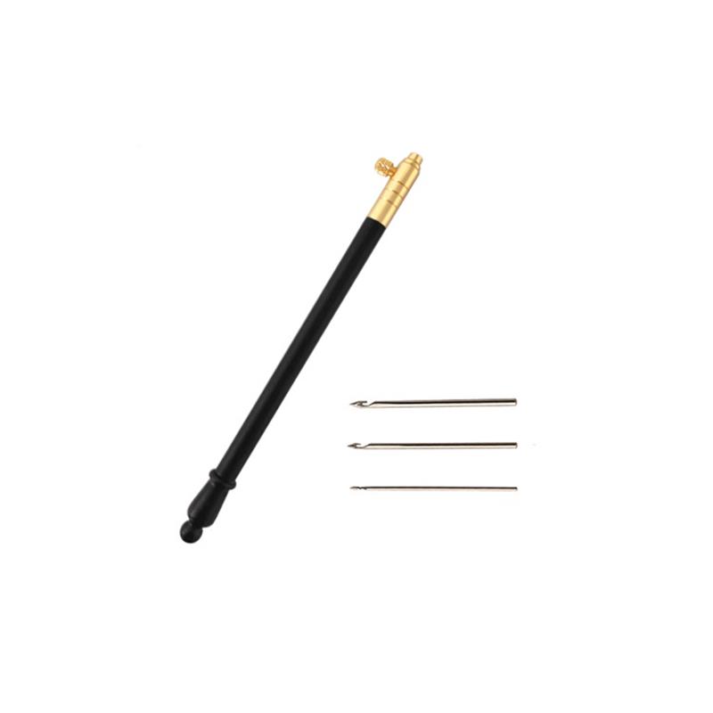 Wooden Handle Stitchwork Needle Magic Embroidery Punch Pens Needle Threader DIY Craft Sewing Embroidery Cross Stitch Tools: 01