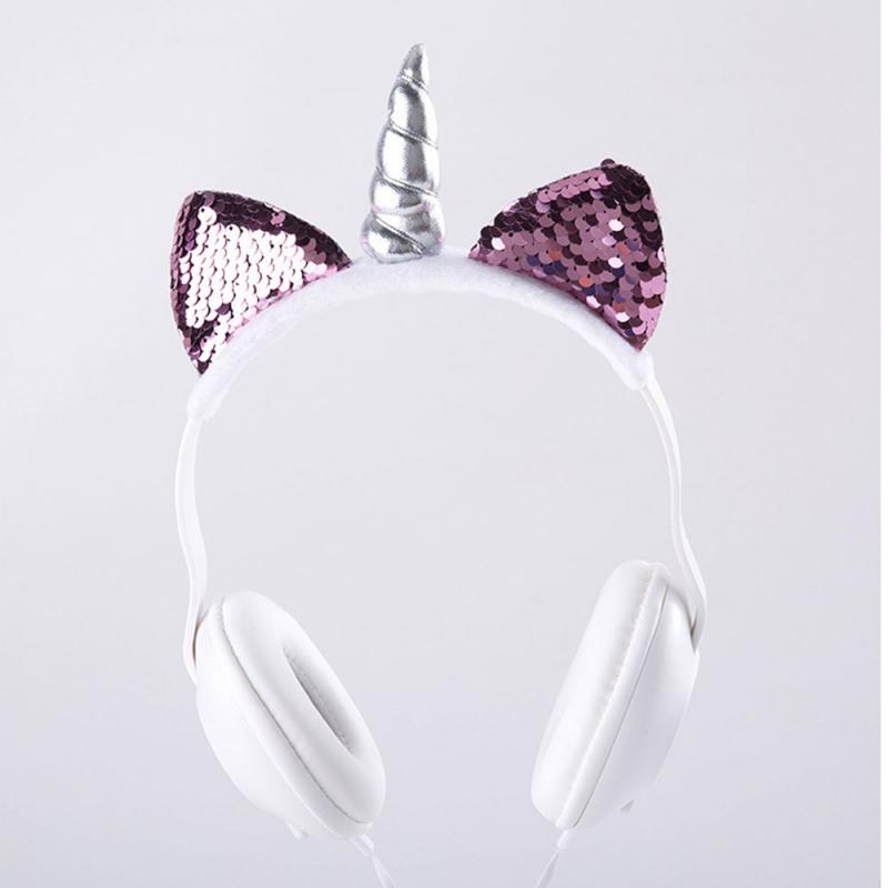 Cute Cat Ear Headphone Unicorns 3.5MM Wired Kids Headphones Earphone Gaming Headset For Mobile Phone/computer Universal: 03