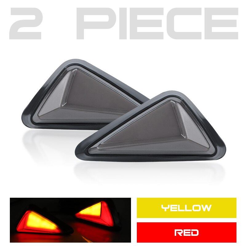 2pcs Smoke Triangle Flush Mount LED Waterproof Warning Signal light Turn Signals Blinker Turning Light for Motorcycle Motorbike: 2PCS Red