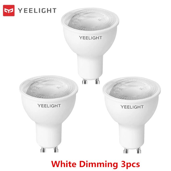 Yeelight GU10 Smart Led Lamp W1 Dimbare/Kleurrijke Lamp 350Lumen Game Muziek Sync Voice Control Voor App Google assistent Alexa: white 3pcs
