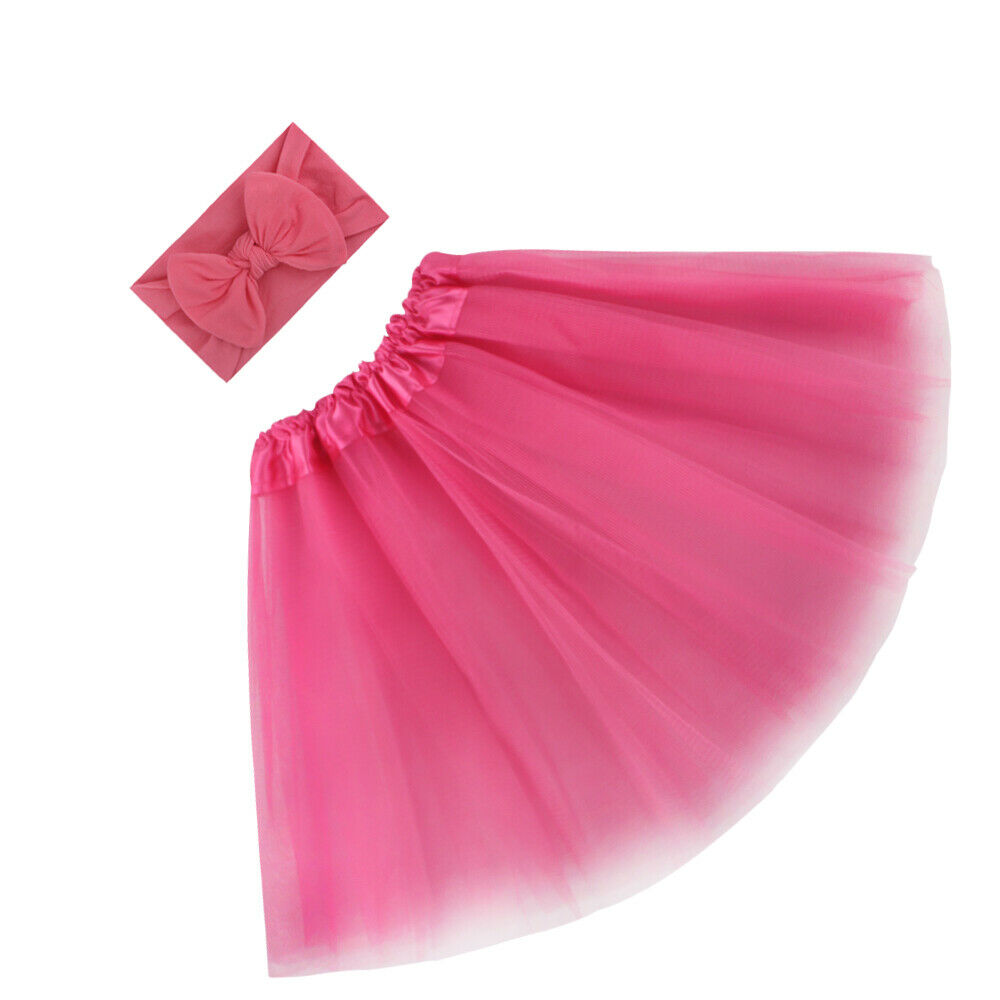 Boiiwant Prinses Peuter Pasgeboren Baby Meisje Tule Tutu Rok + Hoofdband Photo Prop Kostuum Outfits Sets Leuke Party Verjaardag Rok: Rose red