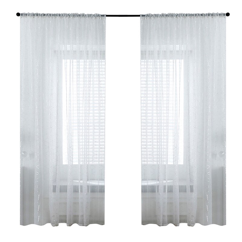 Gold Line Tulle Curtains Modern Curtains For Living Room Transparent Tulle Curtains Window Drapes Sheer For The Bedroom: Style 4