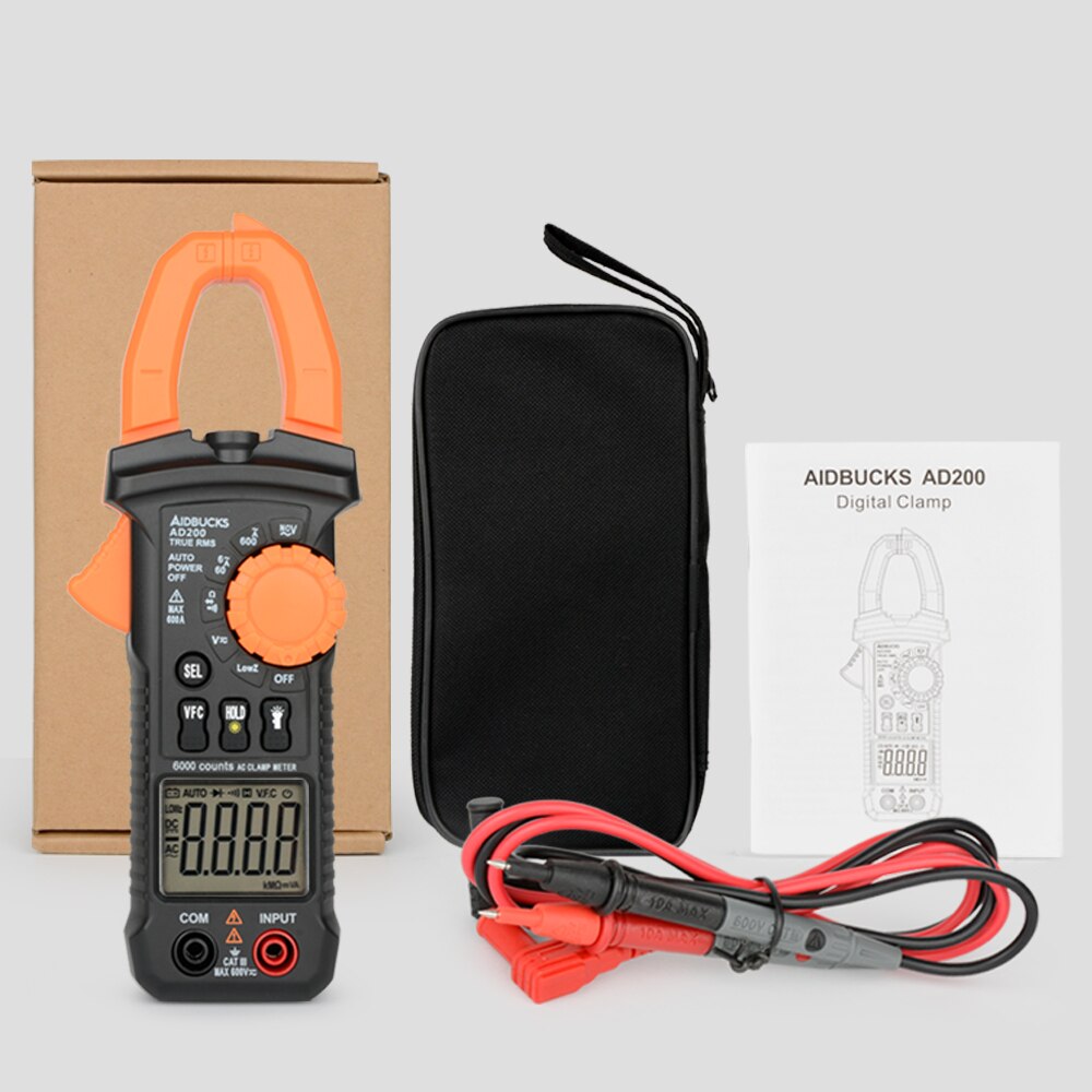 Digital Clamp Meter AC Current Clamp Voltage Meter True RMS Auto Range VFC Capacitance Non Contact Clamp Multimeter Like UT210E