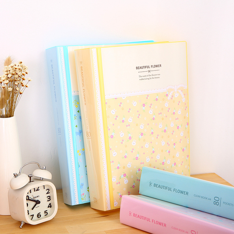 80 Pages Waterproof Multilayer Insert A4 File Folder Bag Document Organizer Bag Paper Storage Case Music Score Clip Pamphlet Box