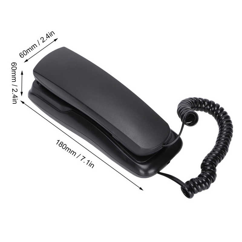 Mini Phone Office Telephone Wall Mounted Telephone Corded Fixed Phone with Re-dial Pause Function for Home Office Hotel Bathroom