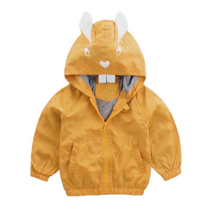 Chaquetas con capucha para bebé niños abrigo otoño lindo Orejas de conejo chaqueta de bebé niños impermeable cortavientos ropa para niños: 3 años