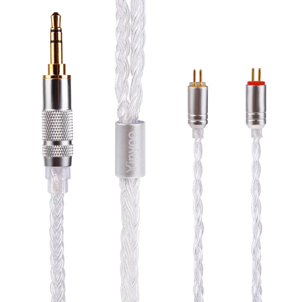Cable chapado en plata de 16 núcleos Yinyoo, Cable de actualización de 2,5/3,5/4,4mm con MMCX/2PIN/QDC para BLON BL-01 BL-03 KZ ZAX ASX EDX TRN V90S